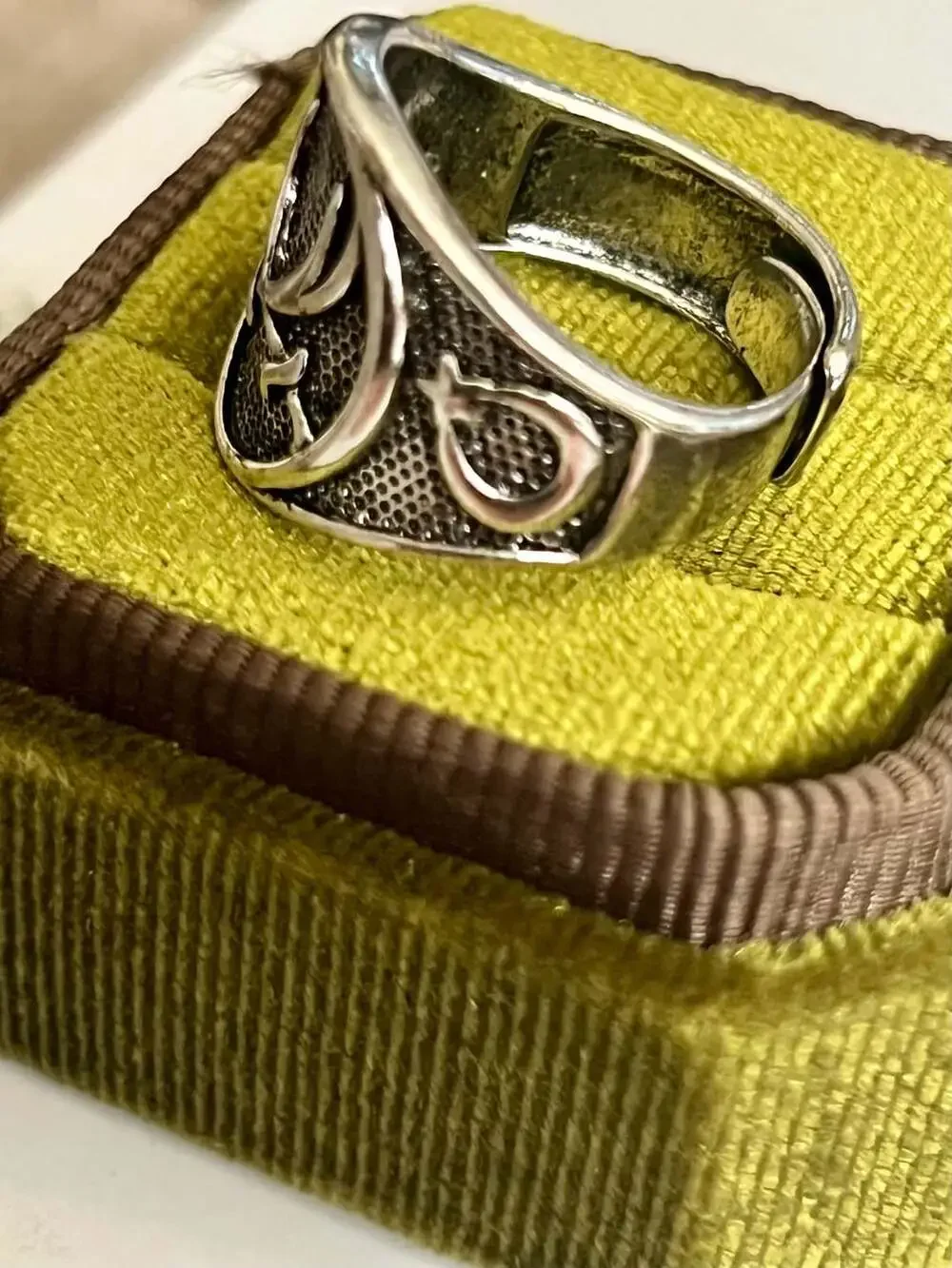 Zulfiqar Sword Titanium Steel Silver Men's Adjustable Size Ring 9-14